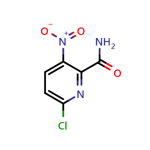 Chemical structure of 6-Chloro-3-nitropyridine-2-carboxamide , CAS 171178-21-5, AChemBlock U104676