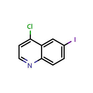 Chemical structure of 4-Chloro-6-iodoquinoline , CAS 40107-07-1, AChemBlock U104679