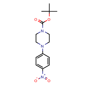 Chemical structure of tert-Butyl 4-(4-nitrophenyl) piperazine-1-carboxylate , CAS 182618-86-6, AChemBlock U104693