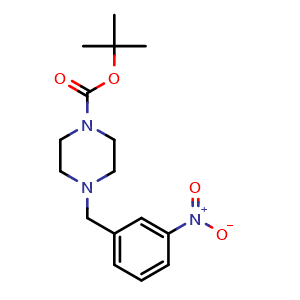 Chemical structure of tert-Butyl 4-(3-nitrobenzyl)piperazine-1-carboxylate , CAS 203047-33-0, AChemBlock U104696
