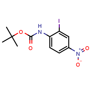 Chemical structure of tert-Butyl 2-iodo-4-nitrophenylcarbamate , CAS 171513-06-7, AChemBlock U104698