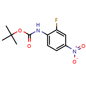 Chemical structure of tert-Butyl 2-fluoro-4-nitrophenylcarbamate , CAS 220913-42-8, AChemBlock U104704