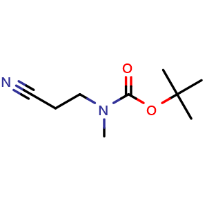 Chemical structure of tert-Butyl 2-cyanoethylmethylcarbamate , CAS 128304-84-7, AChemBlock U104716