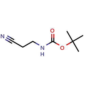 Chemical structure of tert-Butyl 2-cyanoethylcarbamate , CAS 53588-95-7, AChemBlock U104717