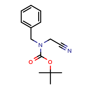 Chemical structure of tert-Butyl benzylcyanomethylcarbamate , CAS 194207-87-9, AChemBlock U104728