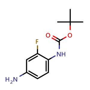 Chemical structure of tert-Butyl 4-amino-2-fluorophenylcarbamate , CAS 220913-43-9, AChemBlock U104734