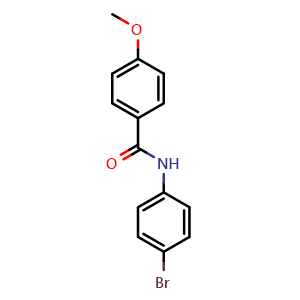 Chemical structure of N-(4-Bromophenyl)-4-methoxybenzamide , CAS 7465-96-5, AChemBlock U104747