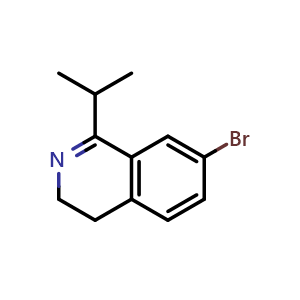 Chemical structure of 7-Bromo-3,4-dihydro-1-isopropylisoquinoline , CAS 371220-28-9, AChemBlock U104754