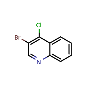 Chemical structure of 3-Bromo-4-chloroquinoline , CAS 74575-17-0, AChemBlock U104755