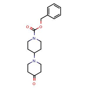 Chemical structure of Benzyl 4-(4-oxopiperidin-1-yl)piperidine-1-carboxylate , CAS 880462-12-4, AChemBlock U104763
