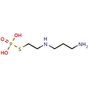 Chemical structure of S-2-(3-Aminopropylamino)ethyl O,O-dihydrogen phosphorothioate , CAS 20537-88-6, AChemBlock U104772