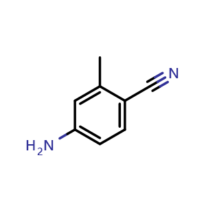 Chemical structure of 4-Amino-2-methylbenzonitrile , CAS 72115-06-1, AChemBlock U104776