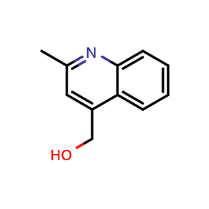 Chemical structure of (2-Methylquinolin-4-yl)methanol , CAS 4939-28-0, AChemBlock U104790
