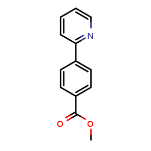 Chemical structure of Methyl 4-(pyridin-2-yl)benzoate , CAS 98061-21-3, AChemBlock U104793