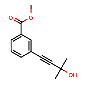 Chemical structure of Methyl 3-(3-hydroxy-3-methylbut-1-ynyl)benzoate , CAS 33577-97-8, AChemBlock U104795
