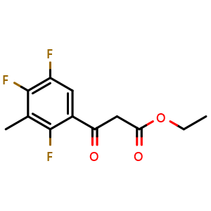 Chemical structure of Ethyl 3-(2,4,5-trifluoro-3-methylphenyl)-3-oxopropanoate , CAS 112822-88-5, AChemBlock U104810
