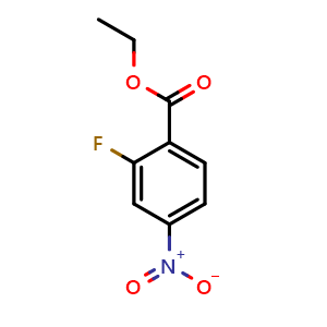 Chemical structure of Ethyl 2-fluoro-4-nitrobenzoate , CAS 363-32-6, AChemBlock U104814