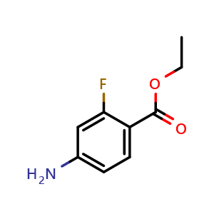 Chemical structure of Ethyl 4-amino-2-fluorobenzoate , CAS 73792-06-0, AChemBlock U104817