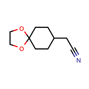 Chemical structure of 1,4-Dioxaspiro[4.5]decane-8-acetonitrile , CAS 124499-37-2, AChemBlock U104819