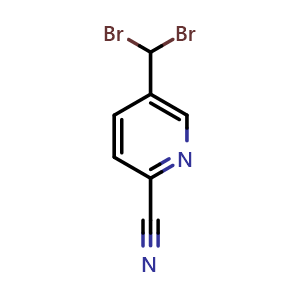 Chemical structure of 5-(Dibromomethyl)pyridine-2-carbonitrile , CAS 1379354-76-3, AChemBlock U104823