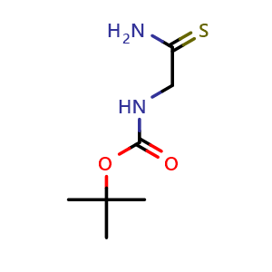 Chemical structure of tert-Butyl 2-amino-2-thioxoethylcarbamate , CAS 89226-13-1, AChemBlock U104835