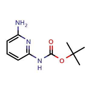 Chemical structure of tert-Butyl 6-aminopyridin-2-ylcarbamate , CAS 322690-31-3, AChemBlock U104839