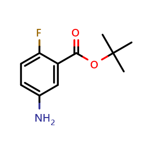 Chemical structure of tert-Butyl 5-amino-2-fluorobenzoate , CAS 853070-30-1, AChemBlock U104840