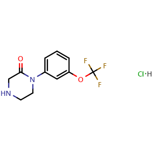 Chemical structure of 1-(3-(Trifluoromethoxy)phenyl) piperazin-2-one hydrochloride , CAS 221039-89-0, AChemBlock U104855