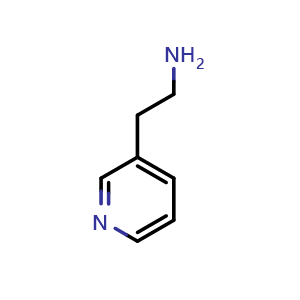 Chemical structure of 2-(Pyridin-3-yl)ethanamine , CAS 20173-24-4, AChemBlock U104858