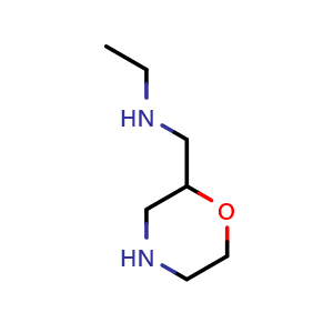 Chemical structure of N-((Morpholin-2-yl)methyl) ethanamine , CAS 122894-64-8, AChemBlock U104863