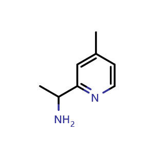 Chemical structure of 1-(4-Methylpyridin-2-yl)ethanamine , CAS 58088-63-4, AChemBlock U104867