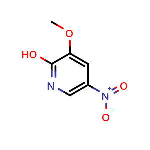 Chemical structure of 3-Methoxy-5-nitropyridin-2-ol , CAS 75710-99-5, AChemBlock U104889