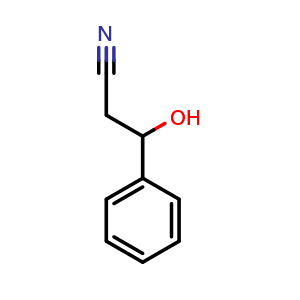Chemical structure of 3-Hydroxy-3-phenylpropanenitrile , CAS 17190-29-3, AChemBlock U104893