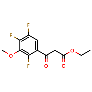 Chemical structure of Ethyl 3-(2,4,5-trifluoro-3-methoxyphenyl)-3-oxopropanoate , CAS 112811-68-4, AChemBlock U104897