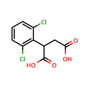 Chemical structure of 2-(2,6-Dichlorophenyl)succinic acid , CAS 42474-07-7, AChemBlock U104915
