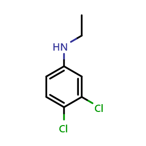 Chemical structure of 3,4-Dichloro-N-ethylbenzenamine , CAS 17847-40-4, AChemBlock U104918