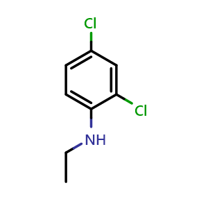 Chemical structure of 2,4-Dichloro-N-ethylbenzenamine , CAS 35113-89-4, AChemBlock U104921