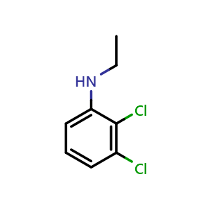 Chemical structure of 2,3-Dichloro-N-ethylbenzenamine , CAS 49850-15-9, AChemBlock U104922