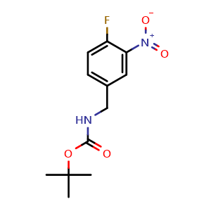 Chemical structure of tert-Butyl 4-fluoro-3-nitrobenzylcarbamate , CAS 885280-67-1, AChemBlock U104941
