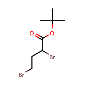 Chemical structure of tert-Butyl 2,4-dibromobutanoate , CAS 71725-02-5, AChemBlock U104945