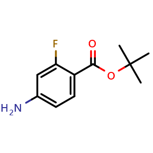 Chemical structure of tert-Butyl 4-amino-2-fluorobenzoate , CAS 140373-77-9, AChemBlock U104946