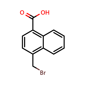 Chemical structure of 4-(Bromomethyl)naphthalene-1-carboxylic acid , CAS 30236-02-3, AChemBlock U104954