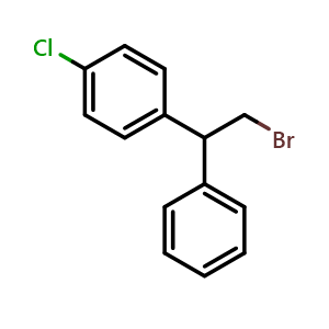 Chemical structure of 1-[2-Bromo-1-(4-chlorophenyl) ethyl]benzene , CAS 885279-74-3, AChemBlock U104957