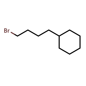 Chemical structure of (4-Bromobutyl)cyclohexane , CAS 60439-16-9, AChemBlock U104958