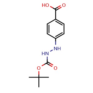 Chemical structure of 4-(2'-N-Boc-hydrazino)benzoic acid , CAS 96736-00-4, AChemBlock U104968