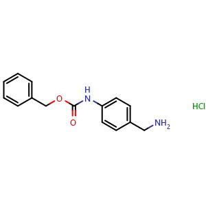 Chemical structure of benzyl (4-(aminomethyl)phenyl)carbamate hydrochloride , CAS 326407-32-3, AChemBlock U104985