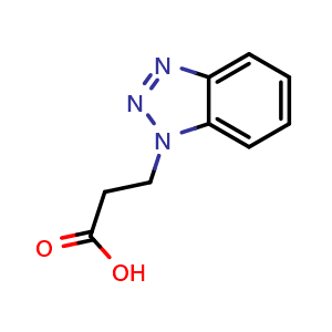 Chemical structure of 3-(1H-Benzotriazol-1-yl)propanoic acid , CAS 654-15-9, AChemBlock U104986