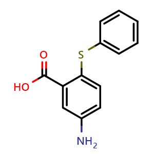 Chemical structure of 5-Amino-2-(phenylthio)benzoic acid , CAS 63185-86-4, AChemBlock U104989