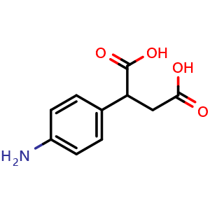Chemical structure of 2-(4-Aminophenyl)succinic acid , CAS 22511-21-3, AChemBlock U104990