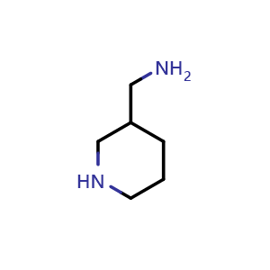 Chemical structure of 3-(Aminomethyl)-1-piperidine , CAS 23099-21-0, AChemBlock U104992
